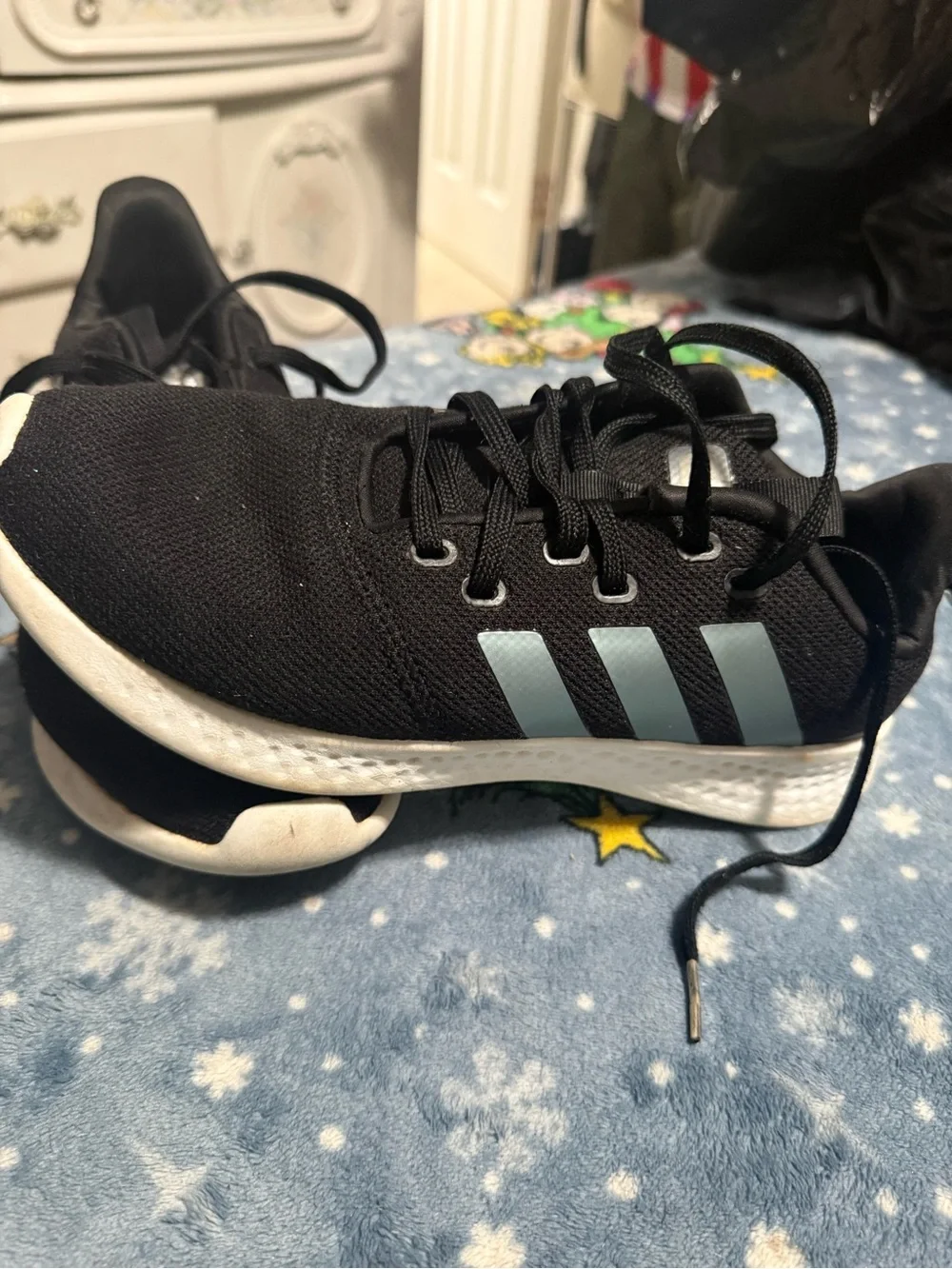 adidas Black Knit Men's Sneakers with White Accents